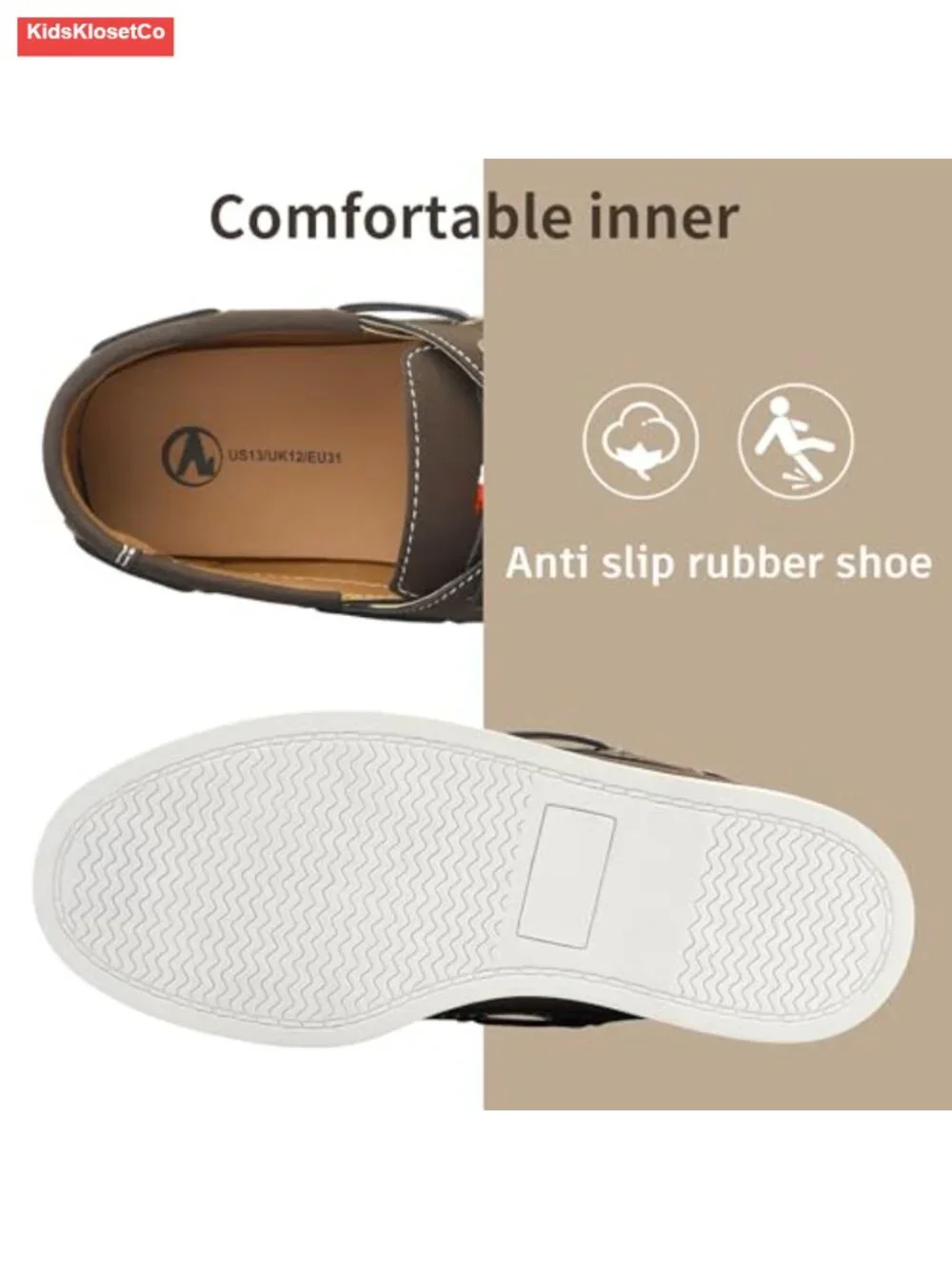 Boys Slip-On Mocc Non-Slip Rubber Sole